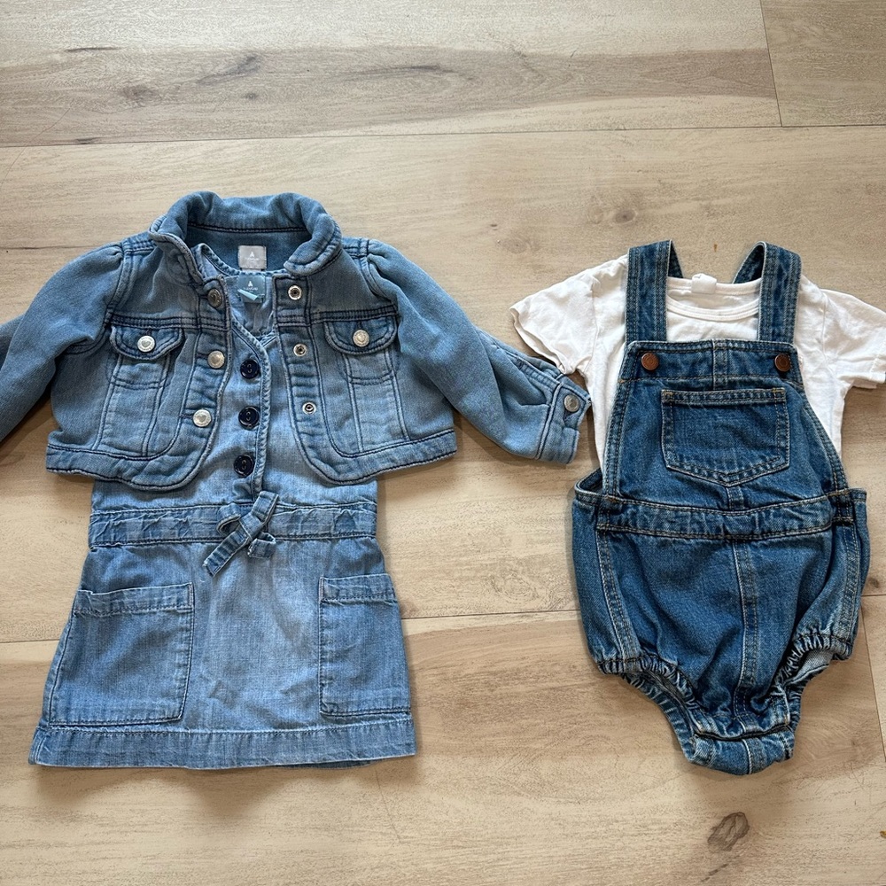 Gap baby girl Denim overall & Jacket